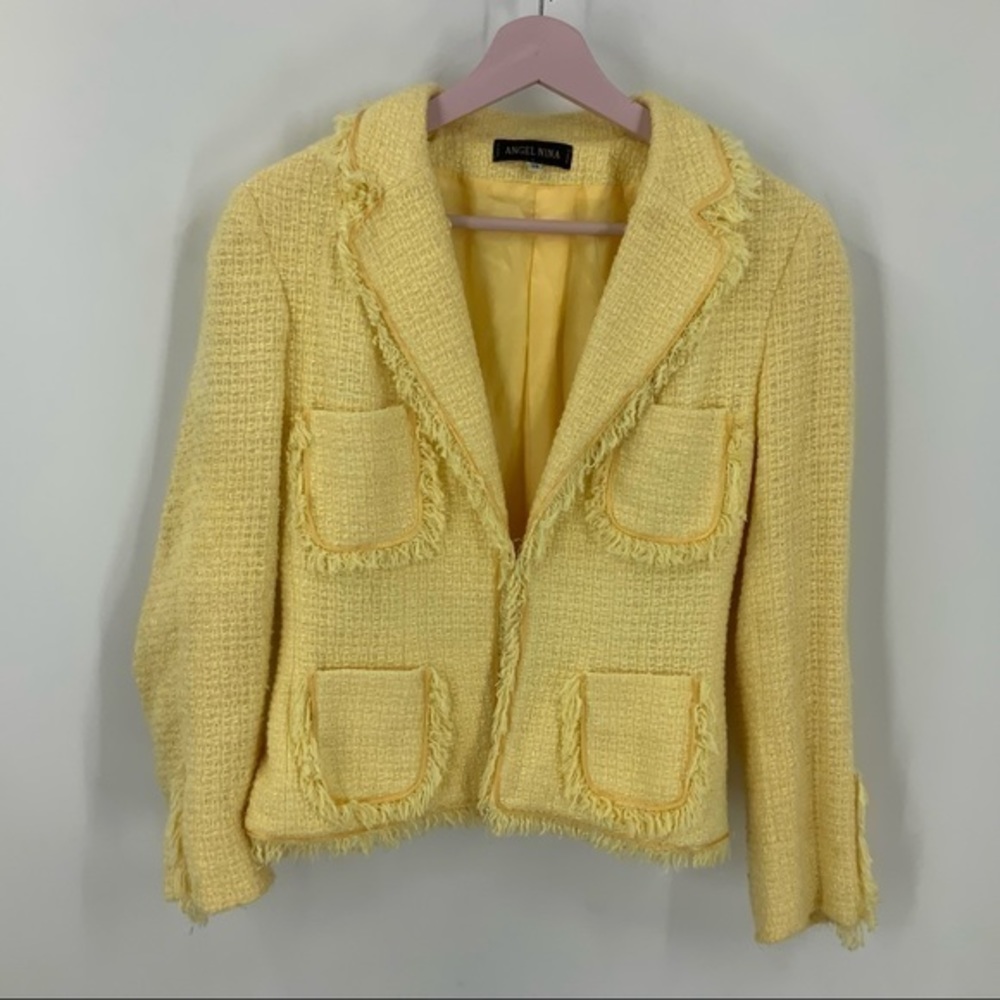 Angel Nina yellow tweed jacket 38/M